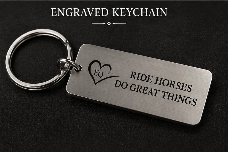 Custom engraved stainless steel keychain